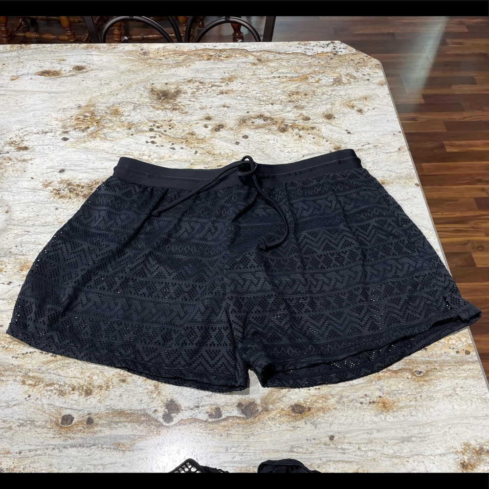 New lace crochet swim shorts